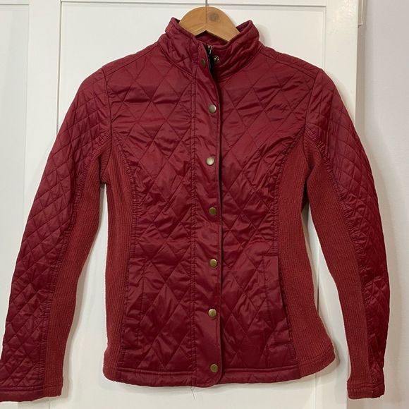 Red Quilt Patterned Jacket Size Small - Picture 4 of 5